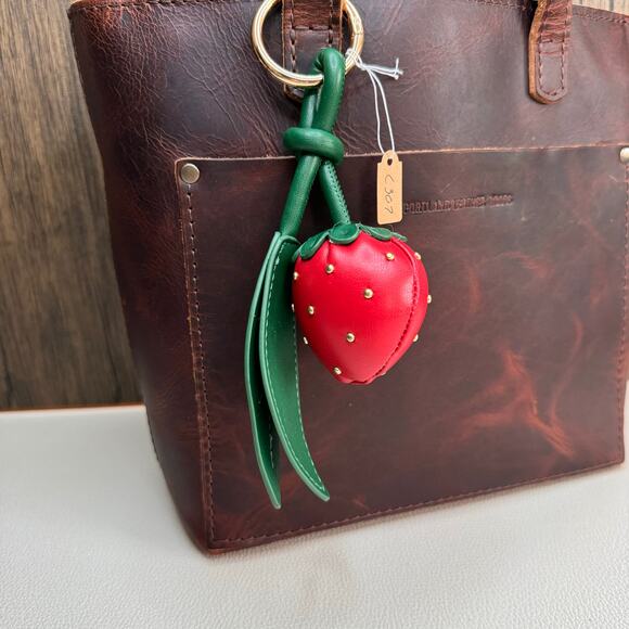 Pink Strawberry Keychain Purse Charm Key Chain  NEW FAST SHIP - Picture 4 of 5